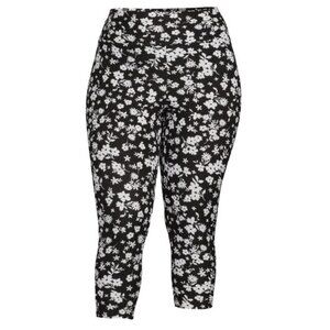 Terra & Sky Women's Printed Leggings, Black Ditsy Floral